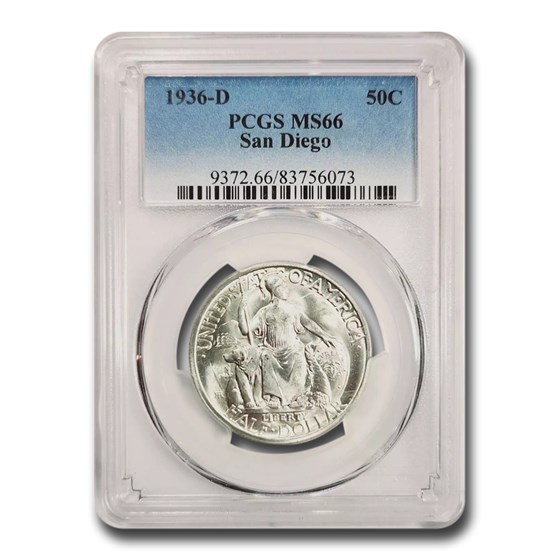 1936-D San Diego Half Dollar MS-66 PCGS 1936-D San Diego Half Dollar MS-66 PCGS